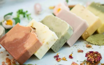Handmade cold process soap bars scented with lavender essential oil